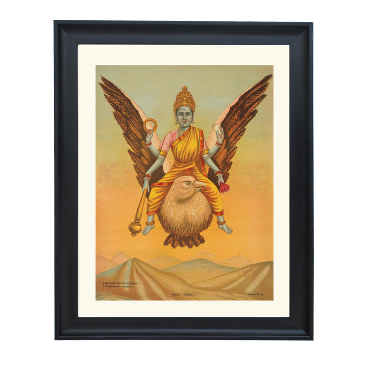 Flight of Wisdom Goddess Sarasvati Art Print