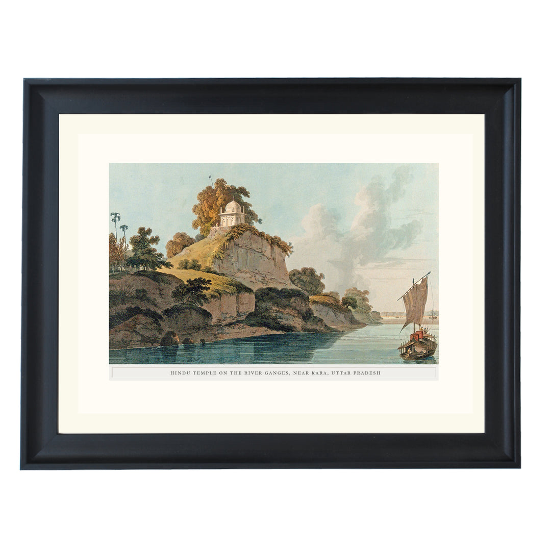 Hindu temple on the river Ganges, Uttar Pradesh Art Print