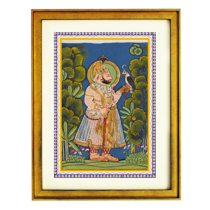 Maharana Jawan Singh of Mewar (r. 1828–38) Holding a Falcon Art Print