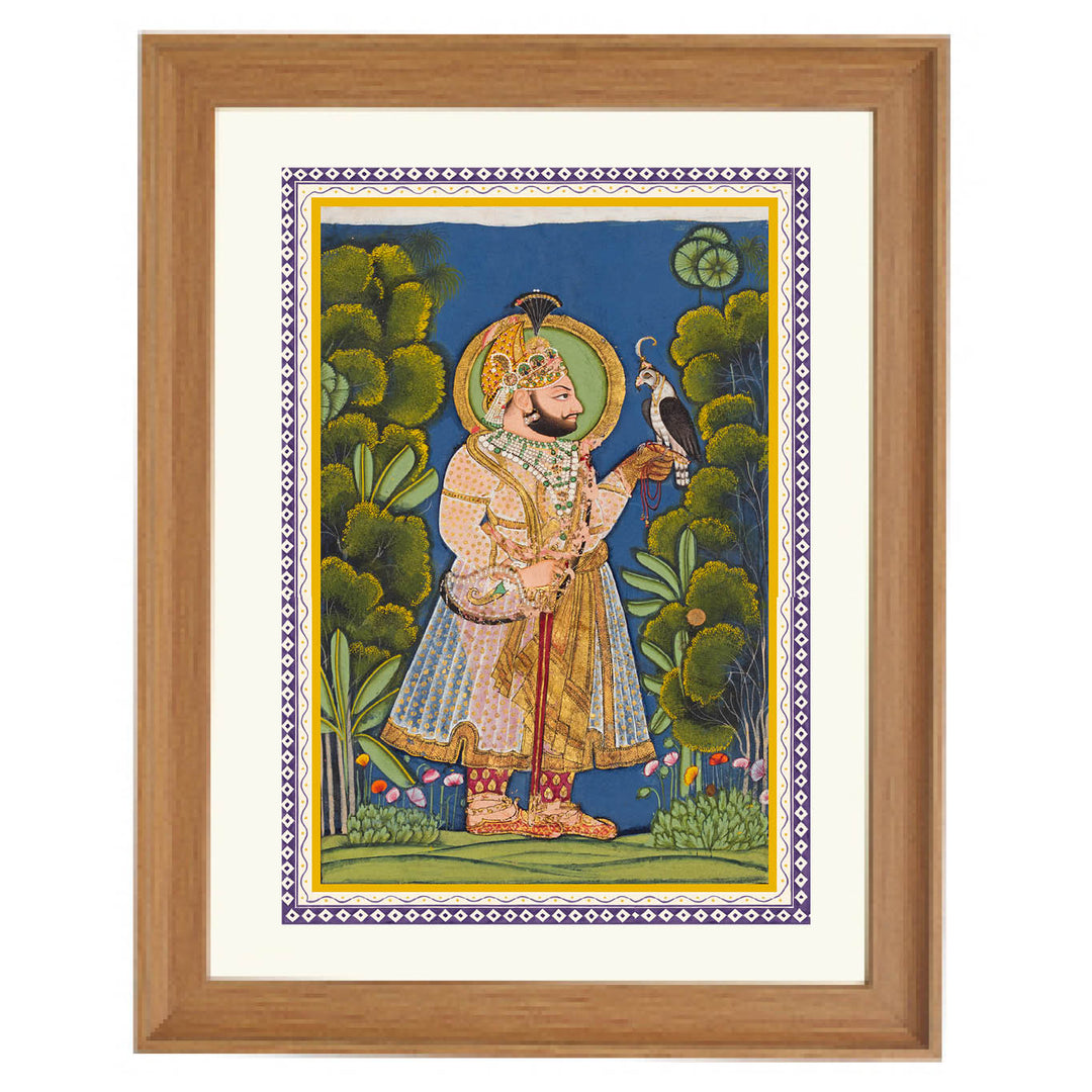 Maharana Jawan Singh of Mewar (r. 1828–38) Holding a Falcon Art Print