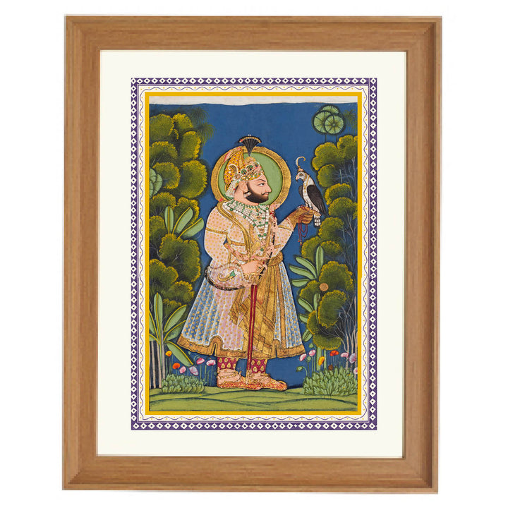Maharana Jawan Singh of Mewar (r. 1828–38) Holding a Falcon Art Print