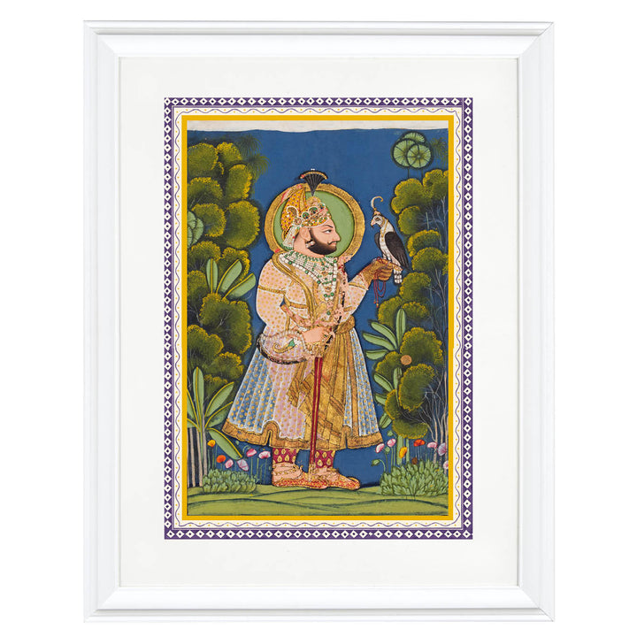 Maharana Jawan Singh of Mewar (r. 1828–38) Holding a Falcon Art Print