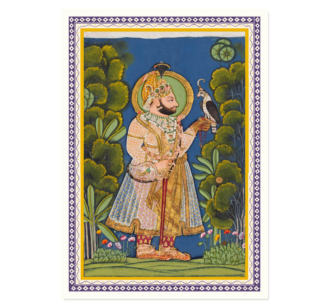 Maharana Jawan Singh of Mewar (r. 1828–38) Holding a Falcon Art Print