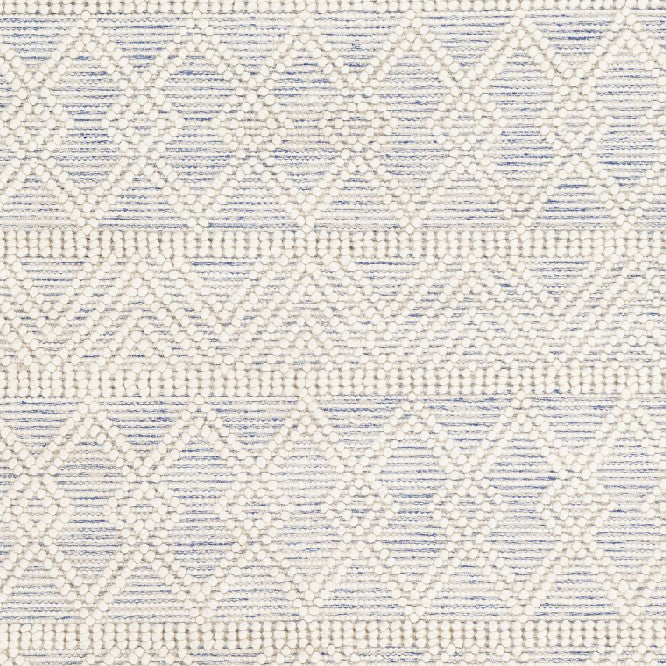 IVORY AND BLUE KILIM DHURRIE CUSTOM MADE