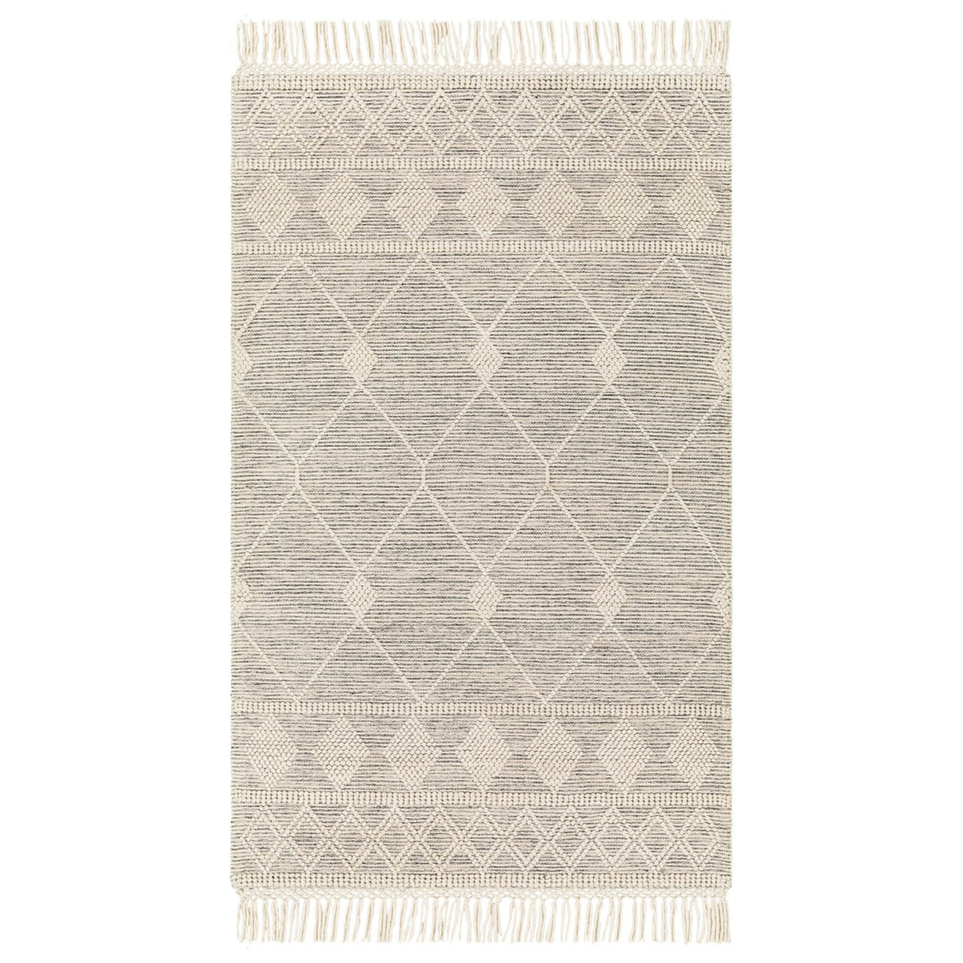 IVORY AND BLACK KILIM DHURRIE CUSTOM MADE