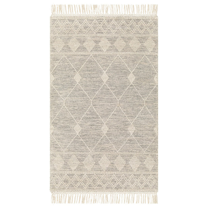 IVORY AND BLACK KILIM DHURRIE CUSTOM MADE