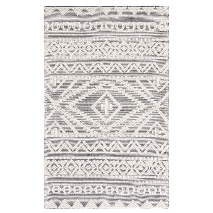 IVORY AND BLACK KILIM DHURRIE CUSTOM MADE