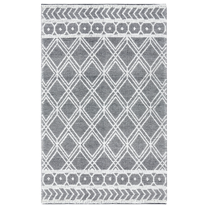 IVORY AND BLACK KILIM DHURRIE CUSTOM MADE