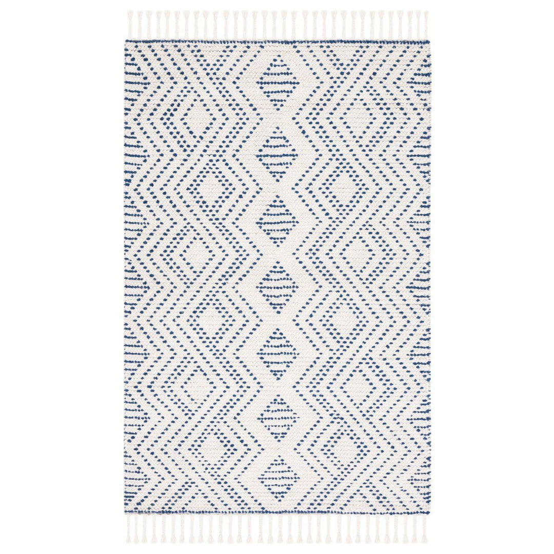 IVORY & BLUE KILIM DHURRIE CUSTOM MADE