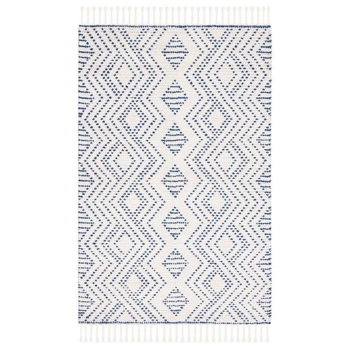 IVORY & BLUE KILIM DHURRIE CUSTOM MADE