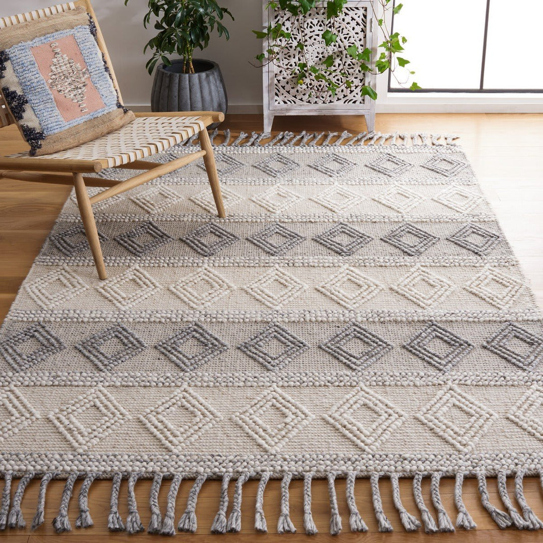 IVORY & GREY KILIM DHURRIE CUSTOM MADE