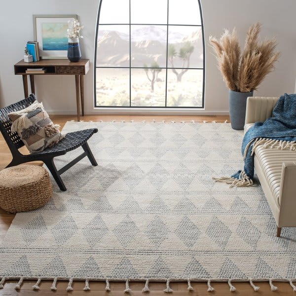 IVORY & GREY KILIM DHURRIE CUSTOM MADE