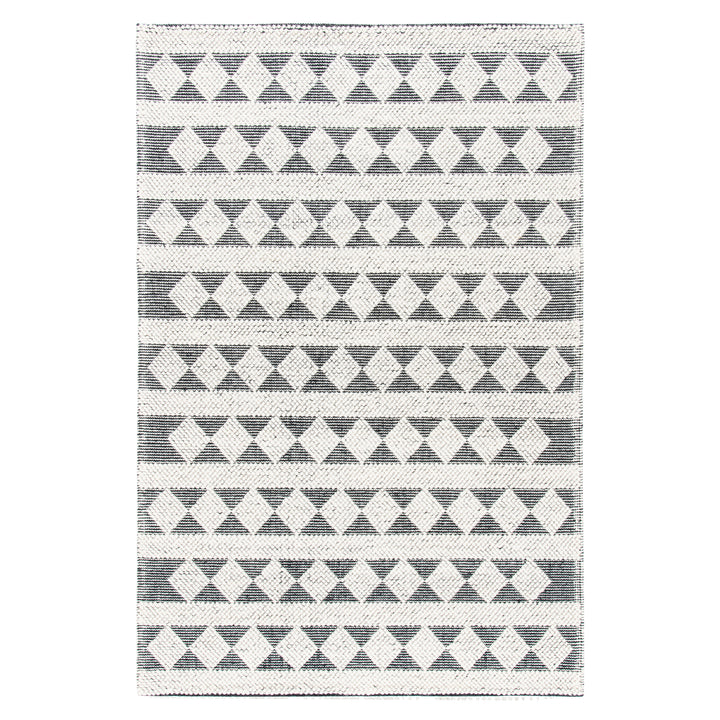 IVORY AND BLACK KILIM DHURRIE