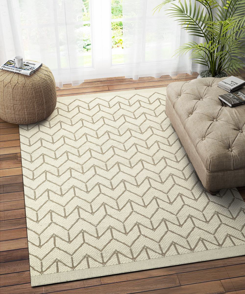 IVORY AND GREY KILIM DHURRIE