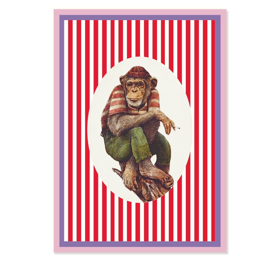 Cheeky Charlie the Chimp Art Print