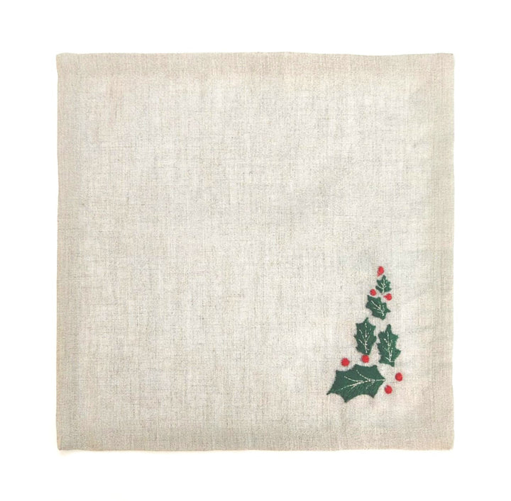 Christmas Dinner Napkins - Holly Leaf