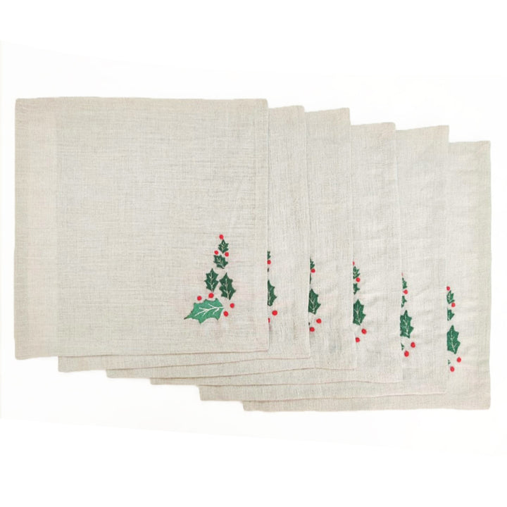 Christmas Cocktail Napkins - Holly Leaf