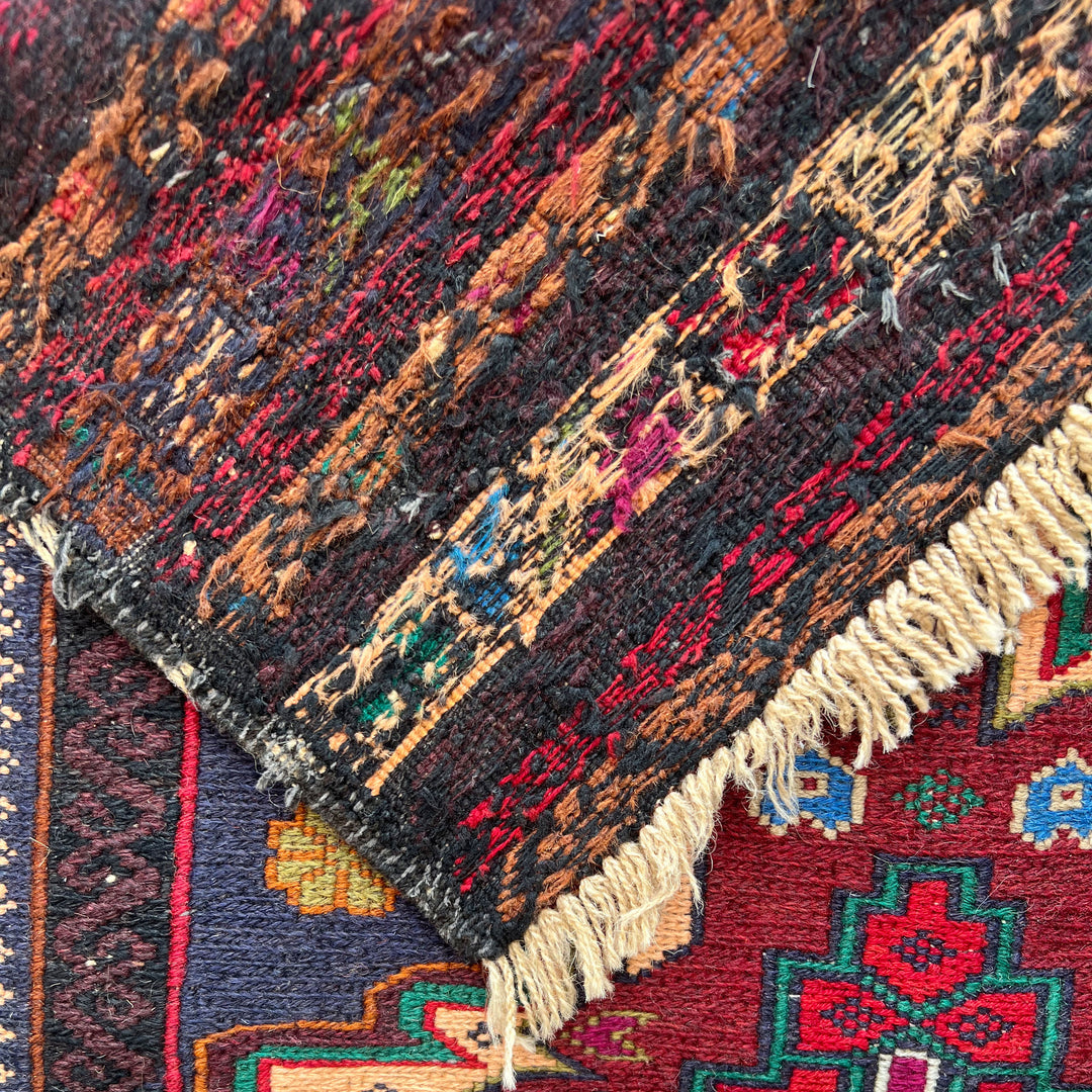 Indigo Maliky, one-of-a-kind Afghan rug — additional view