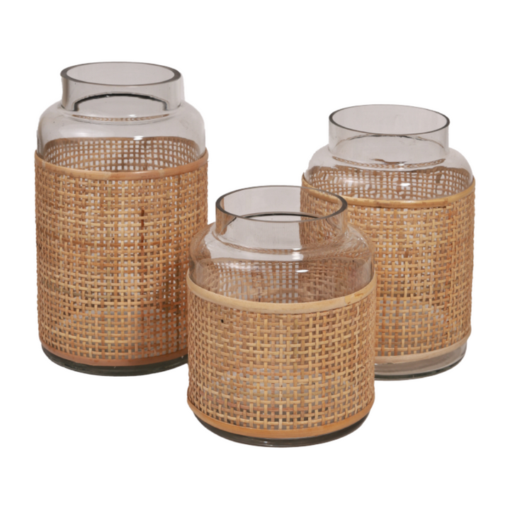 Boho Bloom Rattan Vase
