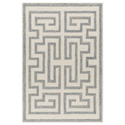 GREY AND IVORY GEOMETRIC CARPET