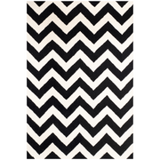 BLACK IVORY CHEVRON MODERN CARPET