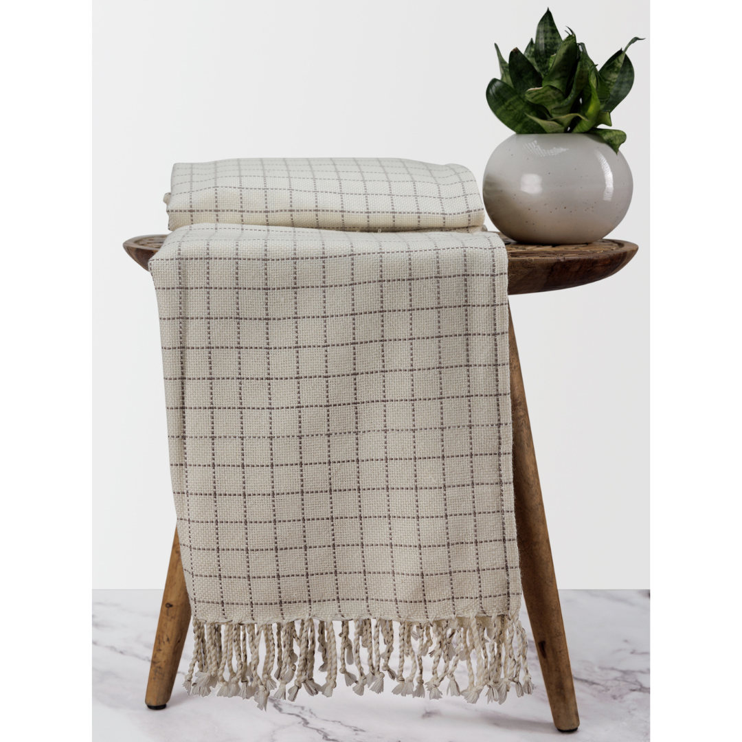 NAFISA Throw - IVORY GREY