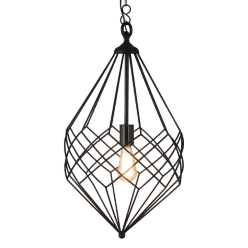 Black Metal Wire 1-light Pendant