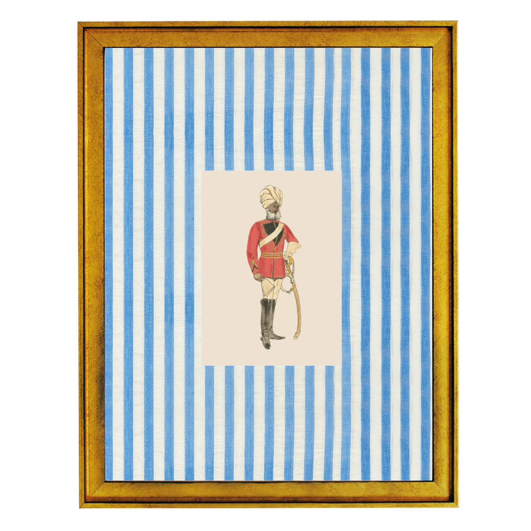 White Turban Indian Guard Fabric Art Print