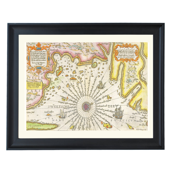 Map of the Coast of Sweden between Kalmar and Stockholm Art Print