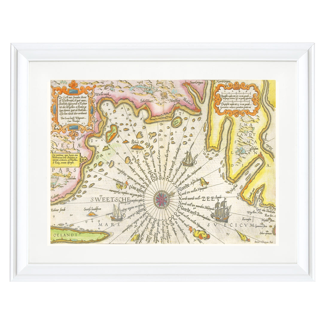 Map of the Coast of Sweden between Kalmar and Stockholm Art Print