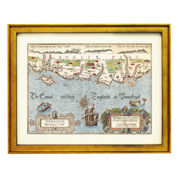 Map of the Southern English Coast Art Print