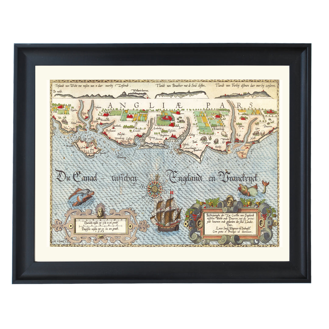 Map of the Southern English Coast Art Print