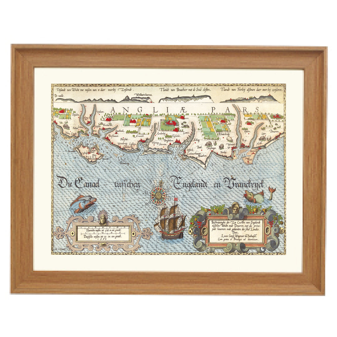 Map of the Southern English Coast Art Print