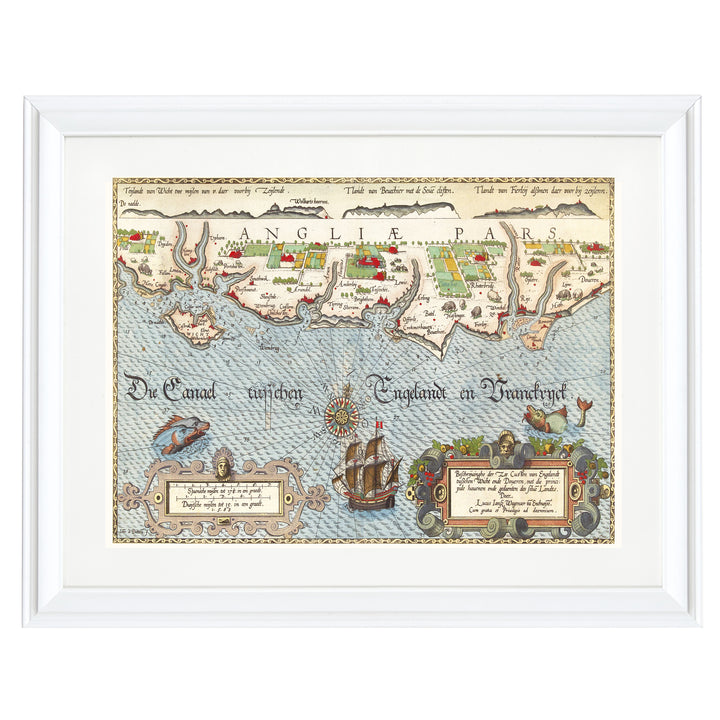 Map of the Southern English Coast Art Print