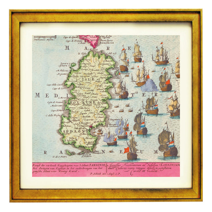 Map of Sardinia Art Print