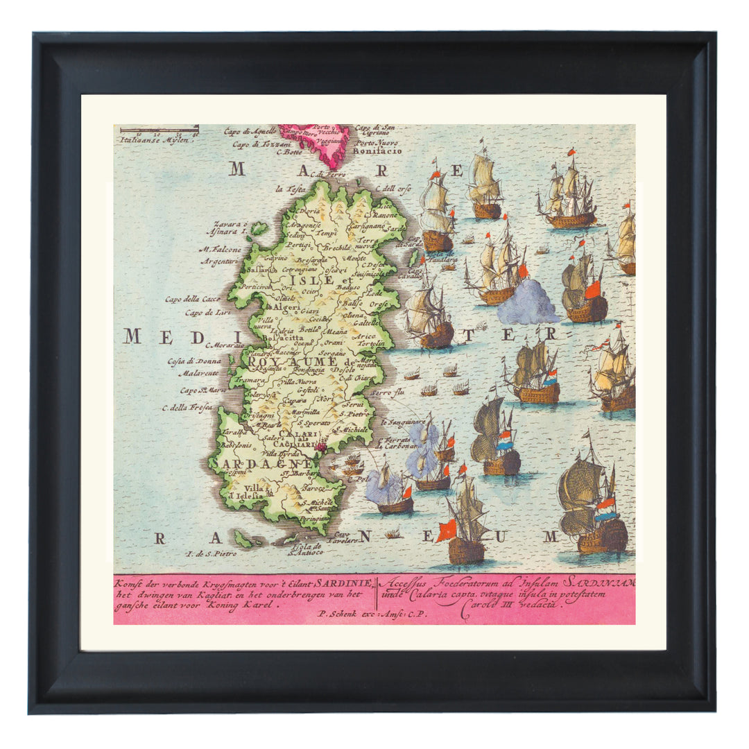 Map of Sardinia Art Print