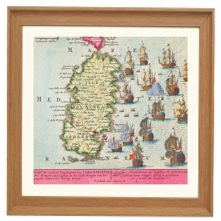 Map of Sardinia Art Print