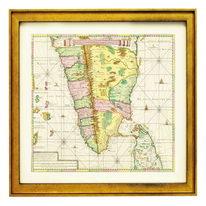 Map of South India Art Print