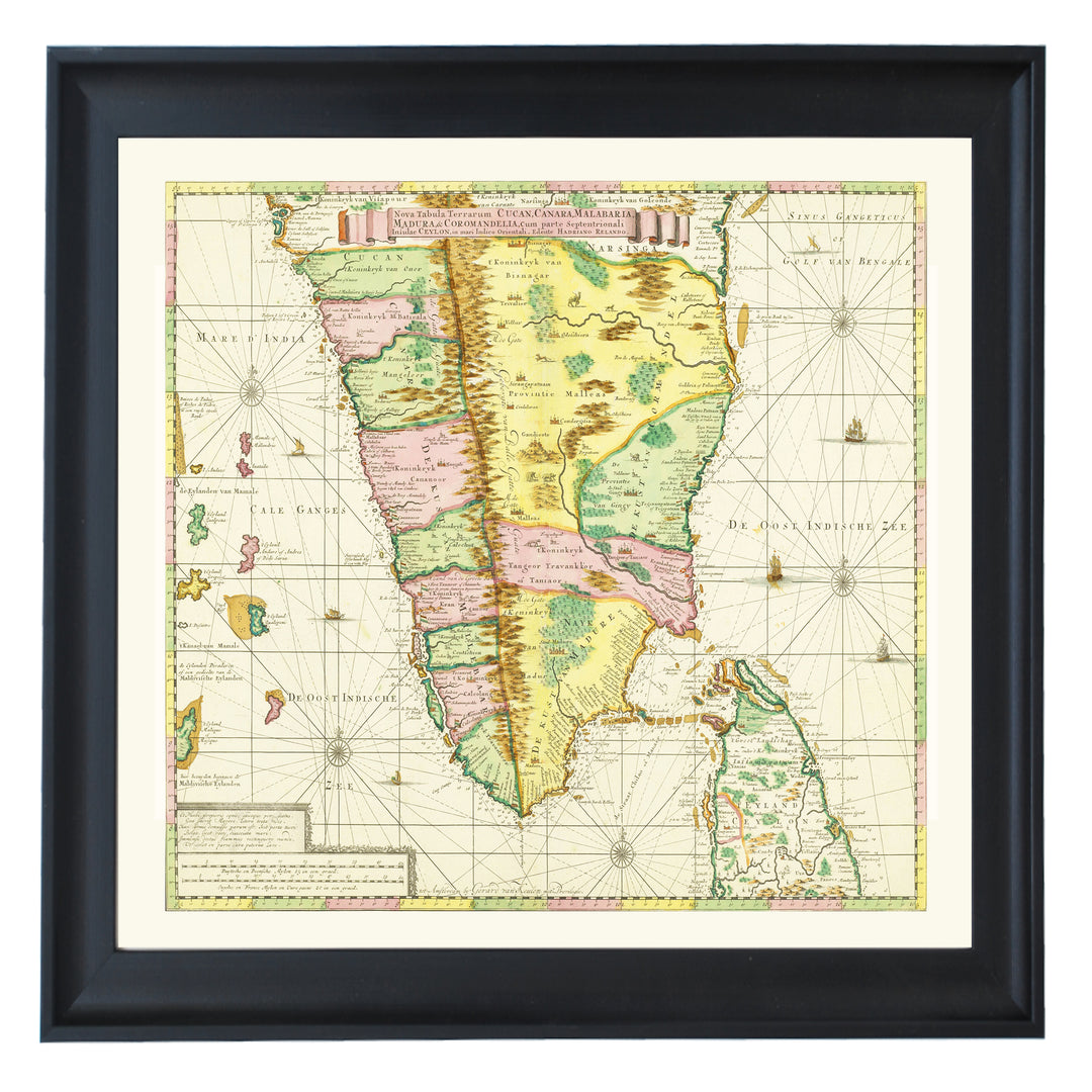 Map of South India Art Print