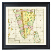 Map of South India Art Print