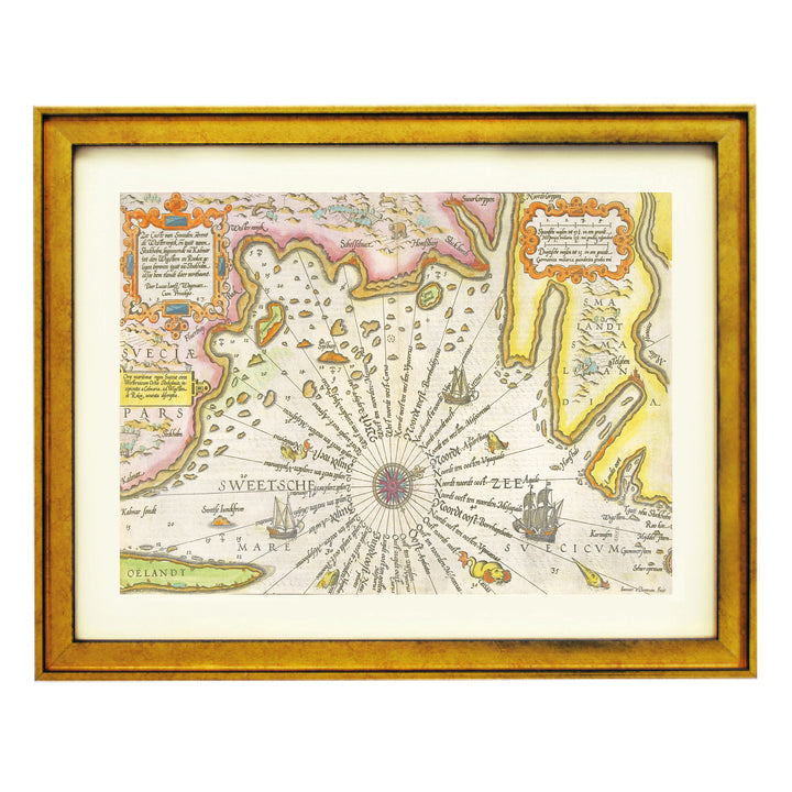 Map of the Coast of Sweden between Kalmar and Stockholm Art Print