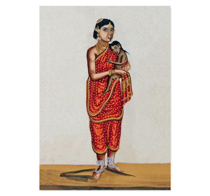 A Brahmin's wife holding her child Art Print