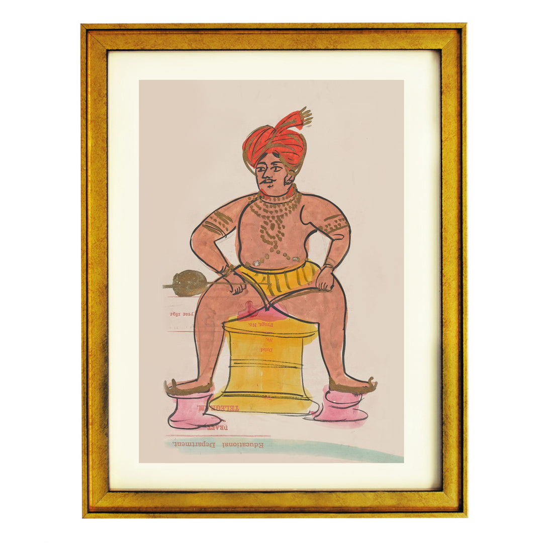 a wrestler, seated Art Print