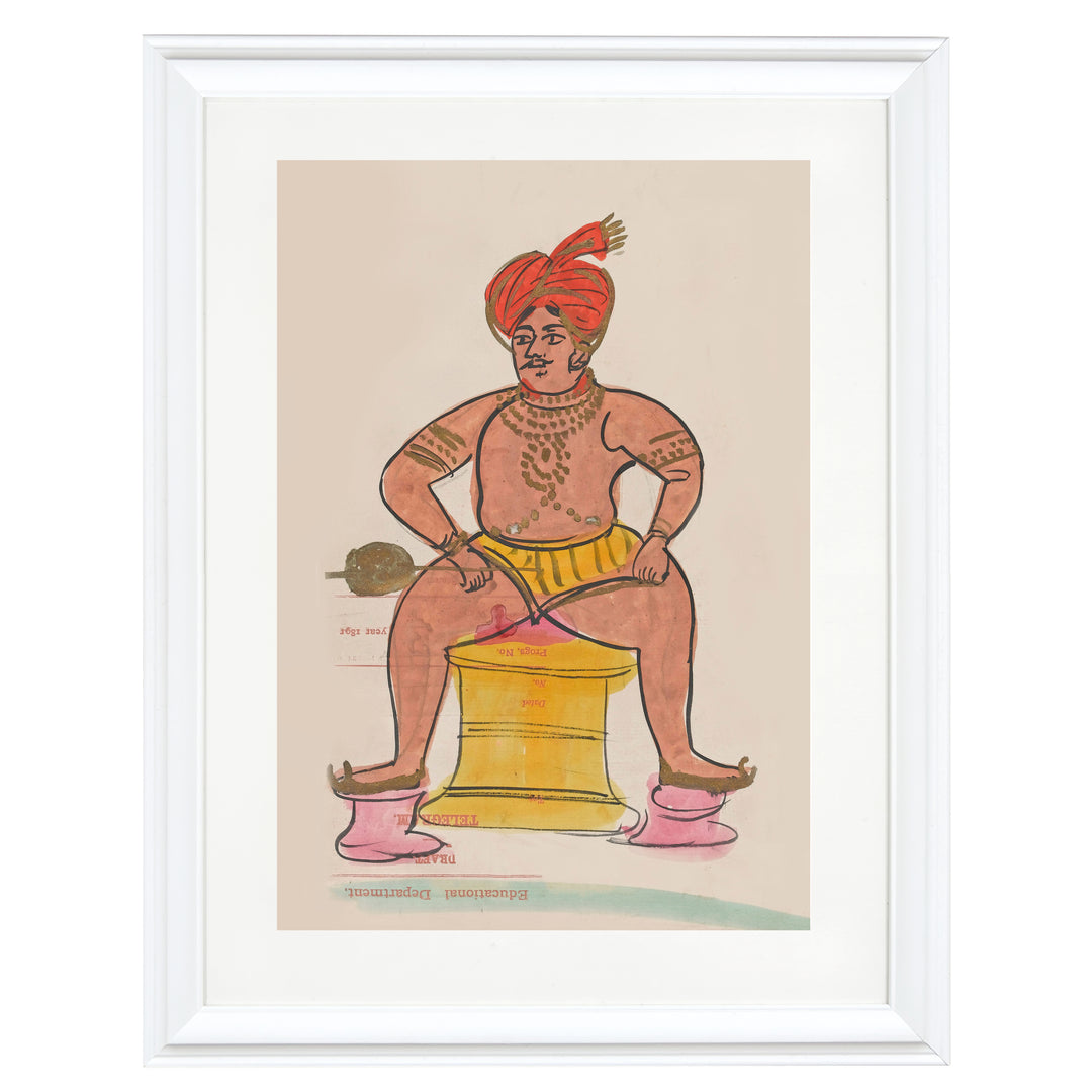 a wrestler, seated Art Print