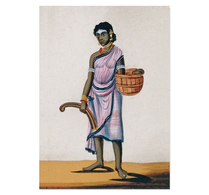 A hunter's wife holding a basket Art Print