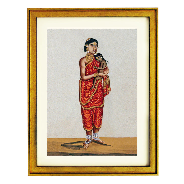 A Brahmin's wife holding her child Art Print