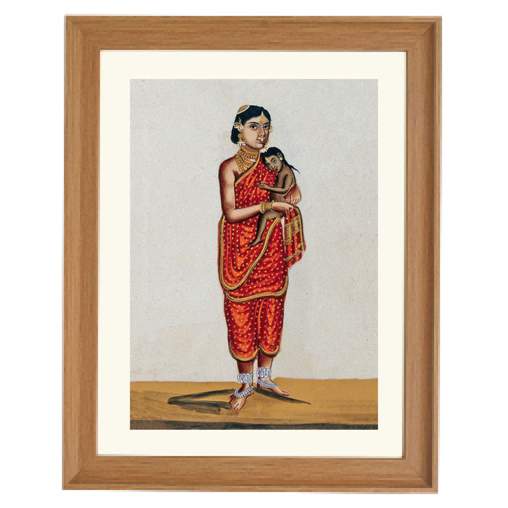 A Brahmin's wife holding her child Art Print
