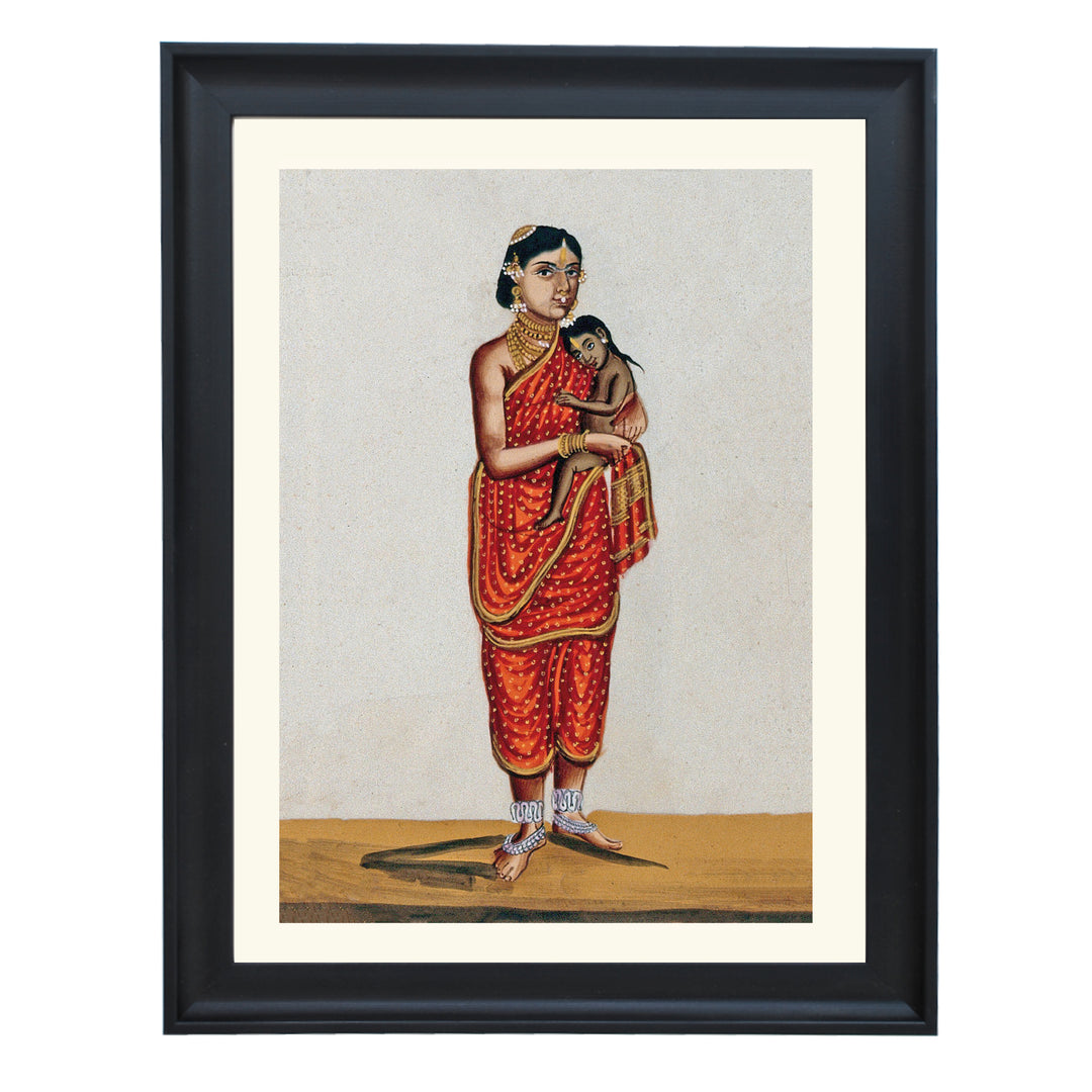 A Brahmin's wife holding her child Art Print