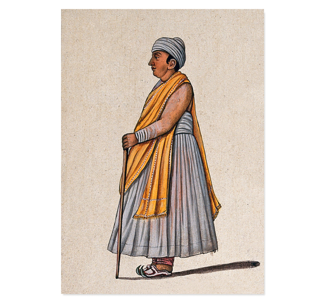 A Lucknow courtier holding a walking stick Art Print