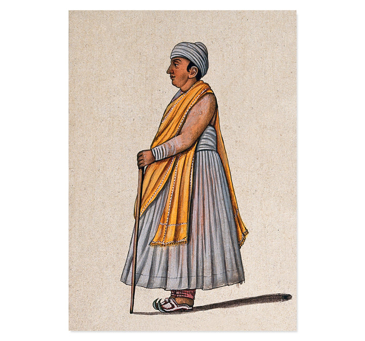 A Lucknow courtier holding a walking stick Art Print